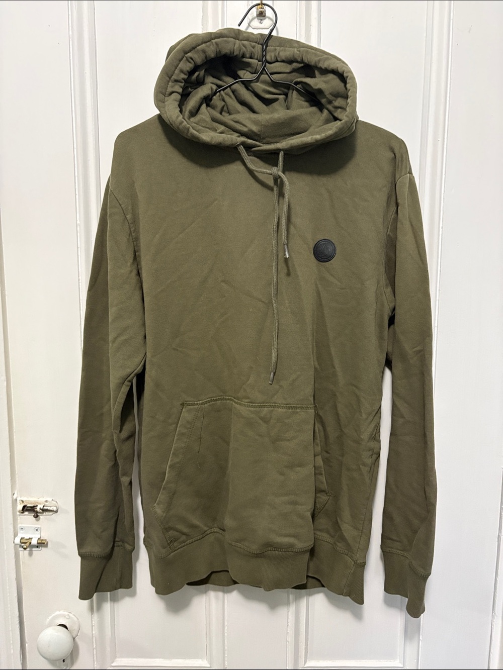 Volcom Olive Green Pullover Hoodie with Subtle Patch